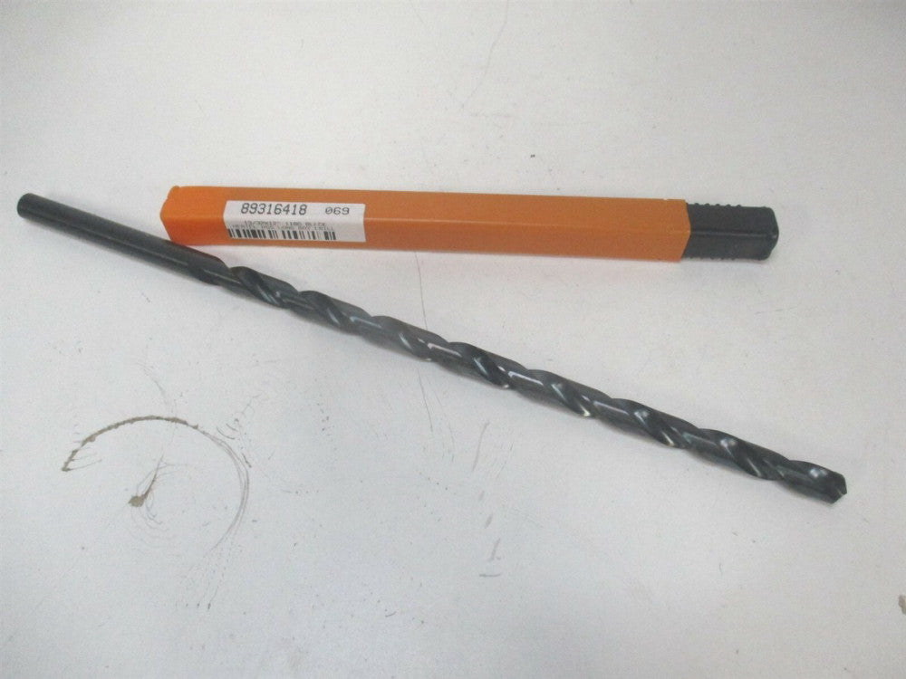 (212 13/32) 13/32" x 9" x 12" OAL 118° HSS 2-Flute Extra Length Drill Bit 