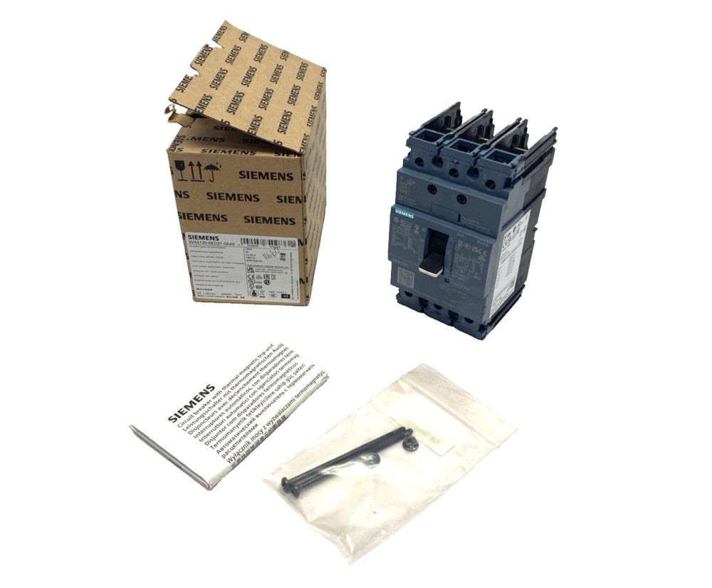 Siemens 3VA5120-6ED31-0AA0 Circuit Breaker 3P UL Frame 125 Breaking Cap 20A