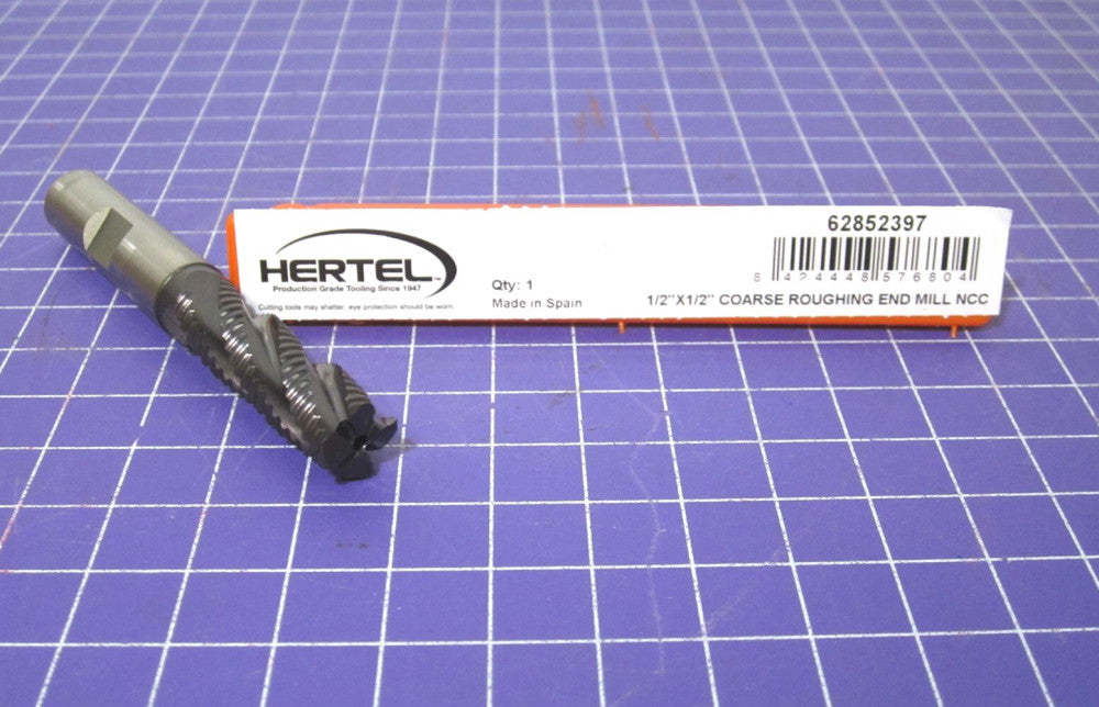 1/2" Coarse Pitch 4F Cobalt Roughing End Mill 1-5/8" LOC x 3-5/8" OAL 30° Helix
