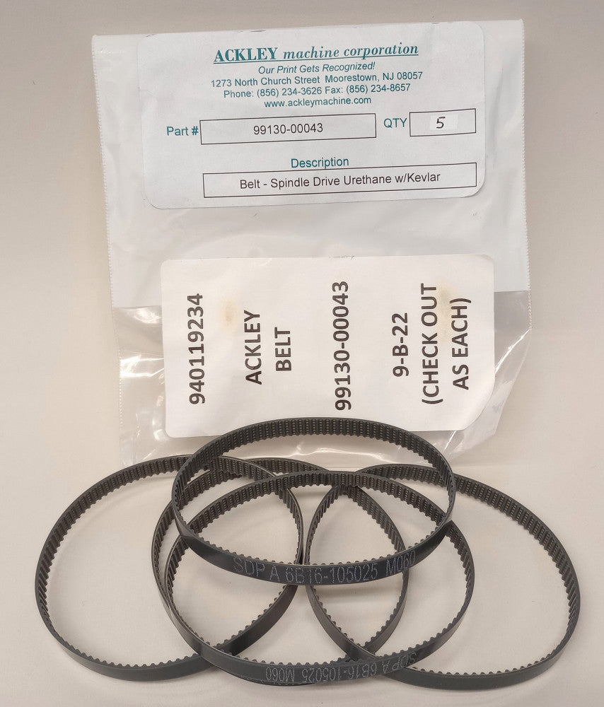 ACKLEY 99130-00043 Spindle Drive Belt SDPA6B16-105025 M060 (Pack Of 5)