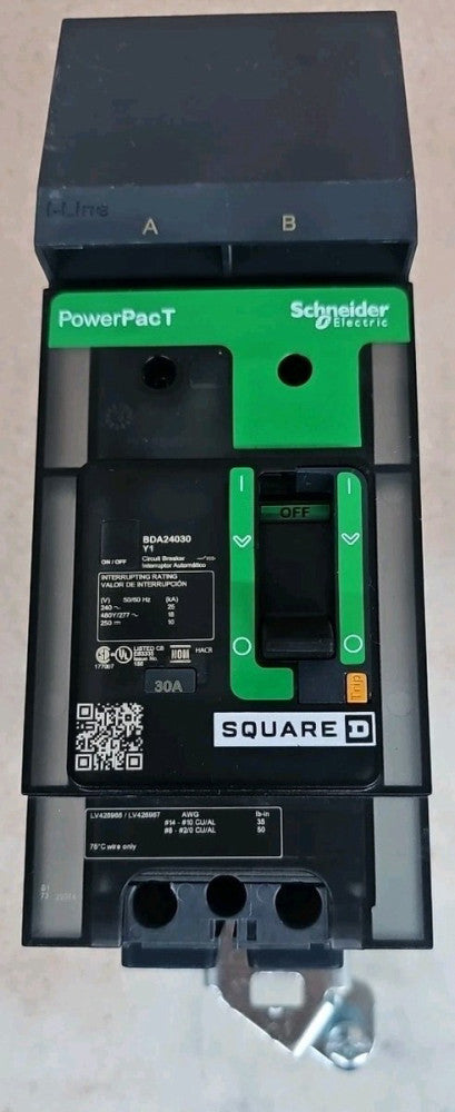 1) New Take Out  Square D PowerPact B Circuit Breaker BDA24030Y1 2P 30A 480V