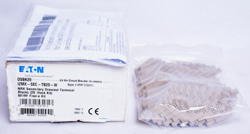 20 Count Eaton DSBK20 NRX Secondary Drawout Terminal Blocks  IZMX-SEC-TB20-W
