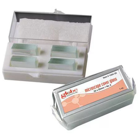 Globe Scientific 1404-15 Microscope Cover Glass,22X22mm,Pk10