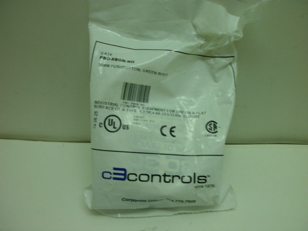 C3CONTROLS PBO-RBGN-NO 30MM PUSHBUTTON MOMENTARY GREEN 1 NO CONTACT NEW IN BAG