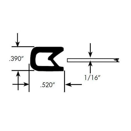 Fairchild 0315-10 Edge Trim, Pvc, 10 Ft Length, 3/8 In Overall Width, Style:
