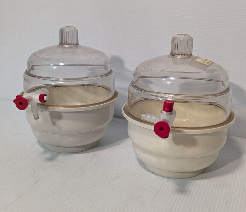 Lot of 2: Space Saver Vacuum Desiccators, Degassing, Laboratory, Classroom Equip