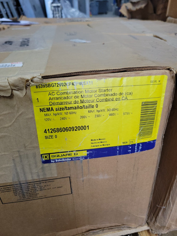 Square D 8539SBG72V02CP42P405X11 COMBINATION STATER SIZE 0