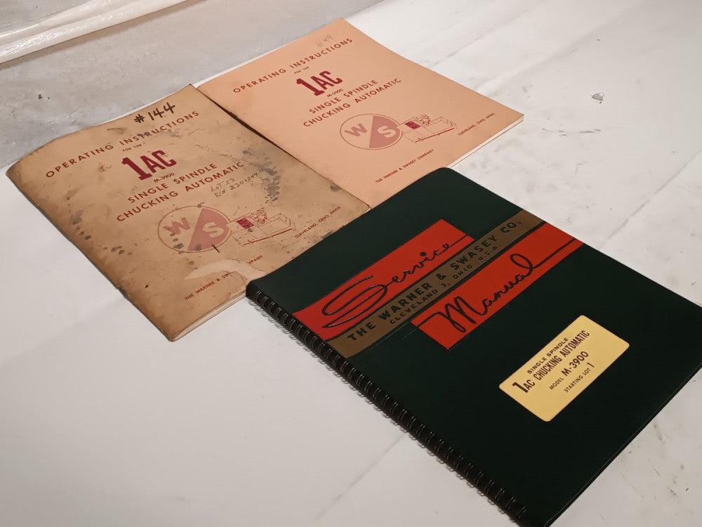 (3) Warner & Swasey M3900 1AC Single Spindle Chucking Automatic Service Manuals