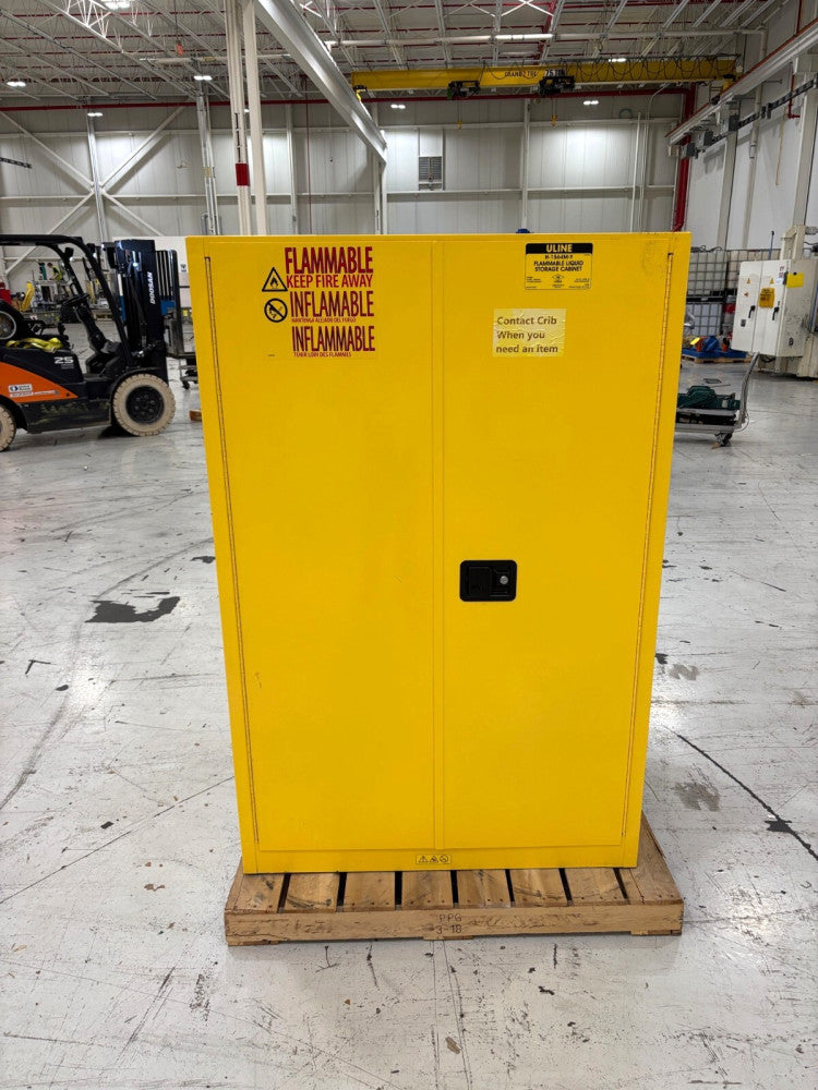 ULINE H-1564M-Y Flammable Liquid Storage Cabinet, 45 Gal. 170L Capacity, No Key