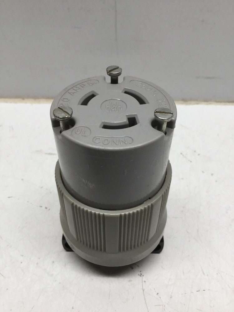 Arrow Hart 6254 Twist Locking Connector 20A 250V 3Ph 3-Pole 3W NEMA L11-20R