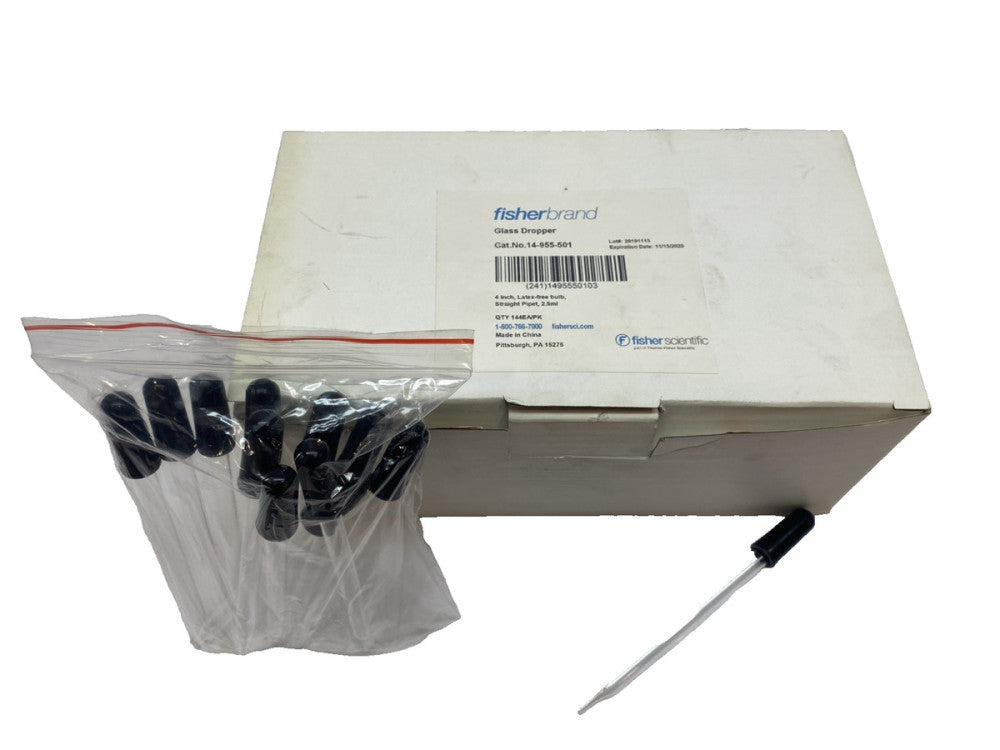 Fisher Scientific 14‑955‑501 Glass Medicine Dropper 2.5 mL LOT OF 144