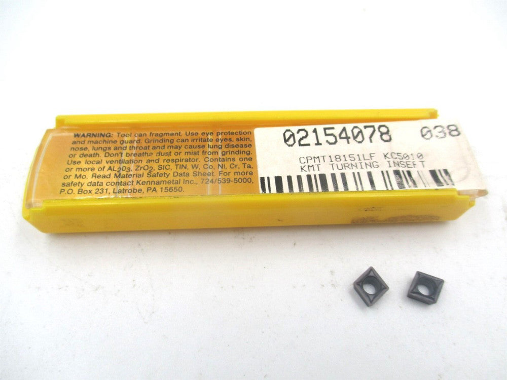 Kennametal (1854201) CPMT18151LF KC5010 Carbide Turning Insert - Pack of 2