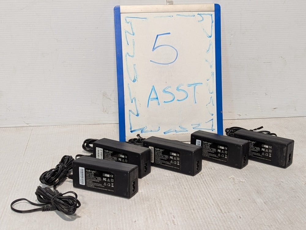 Lot of 5 UpBright D08-40W Power Adapter, 100-240VAC Input, 12VDC Output 