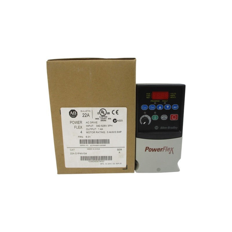 ALLEN BRADLEY 22A-D1P4N104 SER. A F/W 6.01 380-480VAC 1.8A NSMP