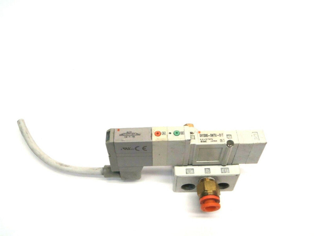 SMC SV1300-5W7U-01T 3 Position Closed Center Solenoid Valve on Manifold