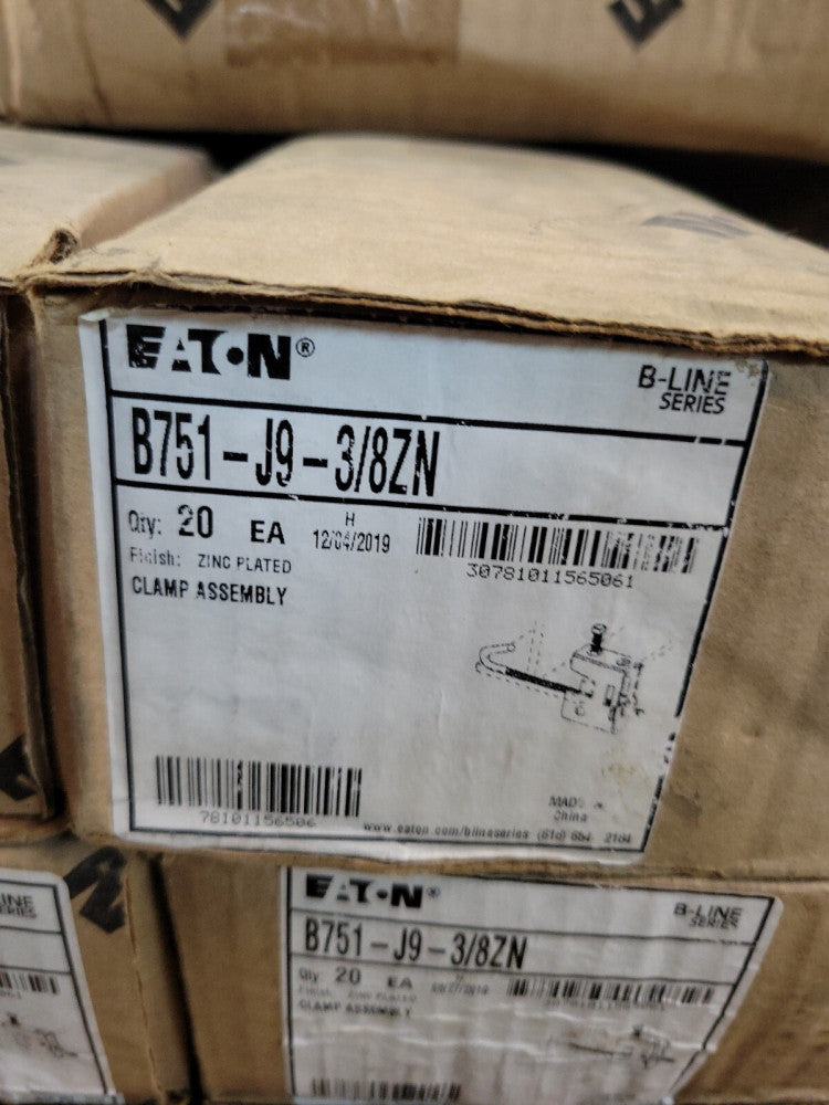 1 BOX  *Qty 20 Per Box*Eaton B751-J9-3/8ZN 3-Hole Corner Angle Steel
