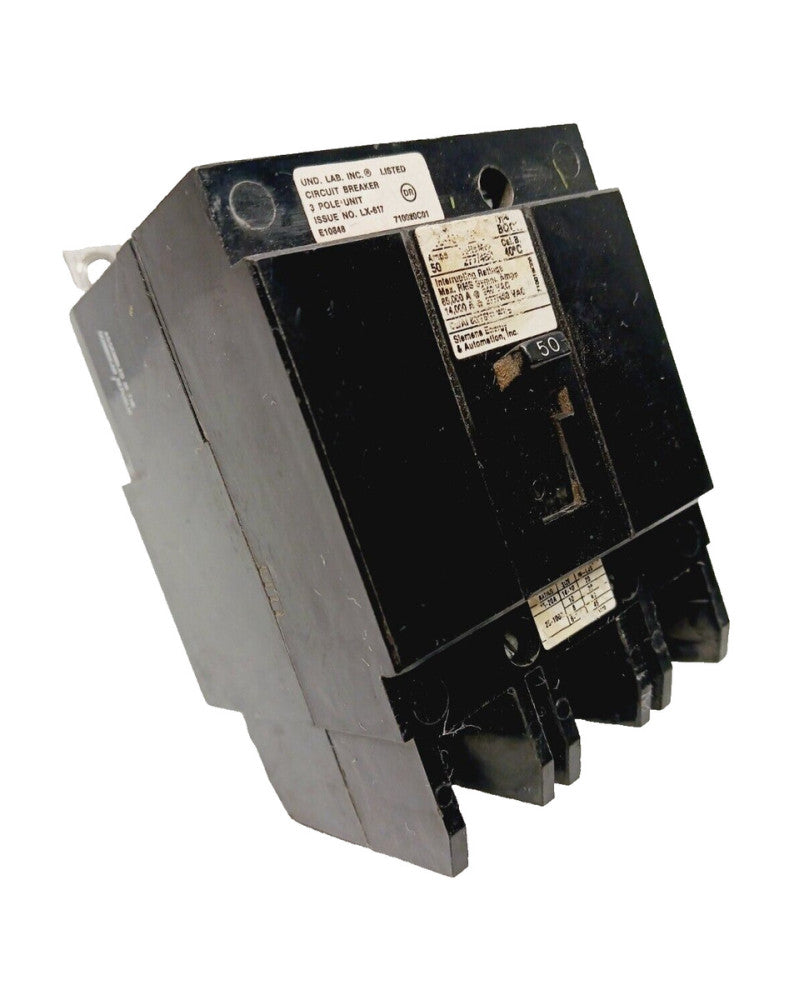 SIEMENS 50 AMP BOLT-ON CIRCUIT BREAKER 3 POLE 277/480 VAC  BQCH3B050