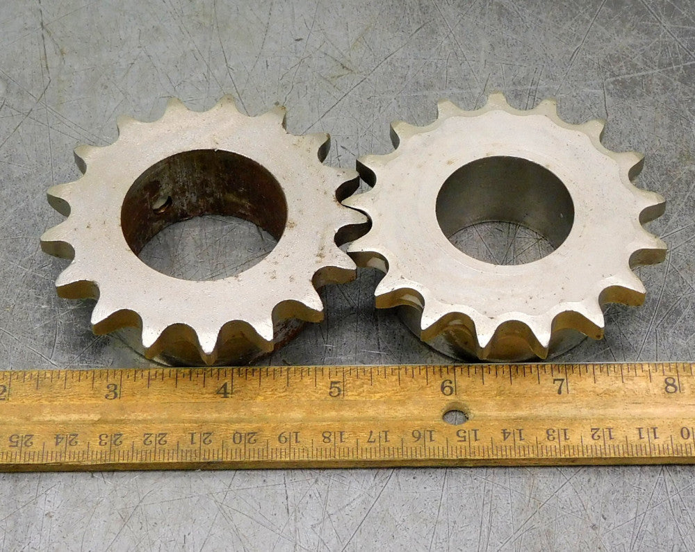Martin 40B17 Roller Chain Sprocket #40 17 Teeth 1-1/4" Bore Lot of Two (2)