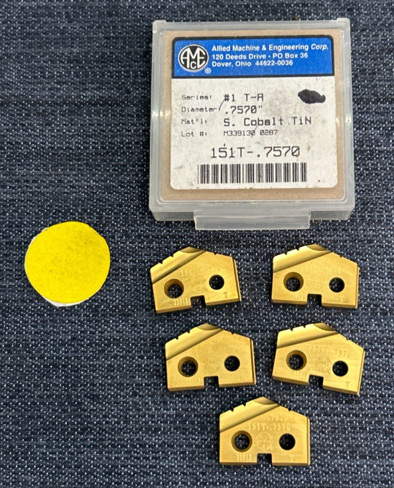 ALLIED MACHINE DRILL INSERT 151T-.7570  DIAMETER .757"  #1  T-A   LOT OF 5