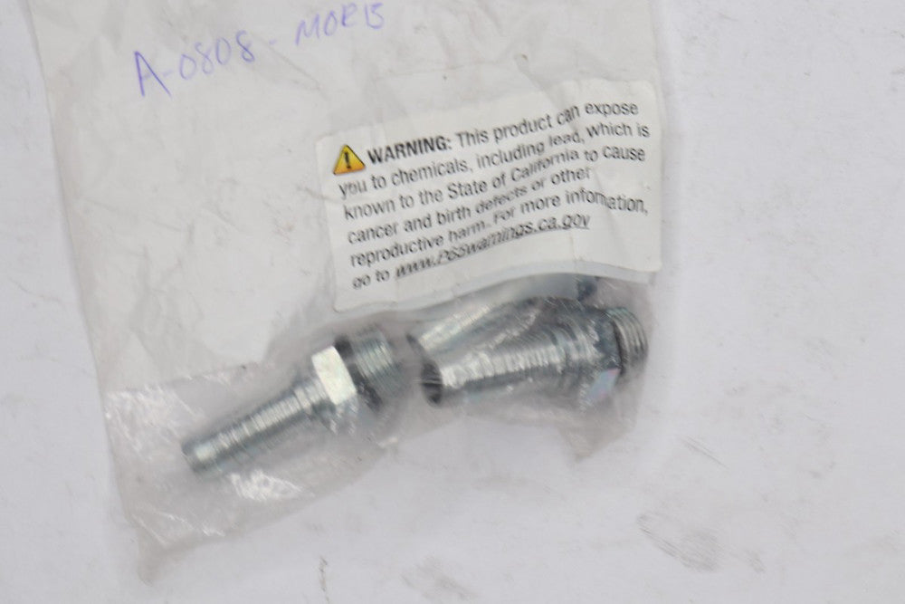 (4-Pk) SAE Solid Male O-Ring Boss 1/2" Hose ID x 3/4â-16 Thread A-0808-MORB