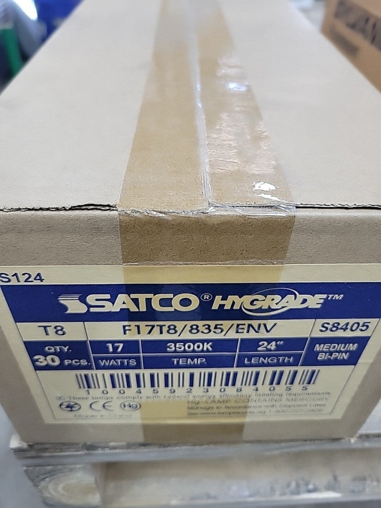1) New! Satco Hygrade S124 24" T8 Box of 30