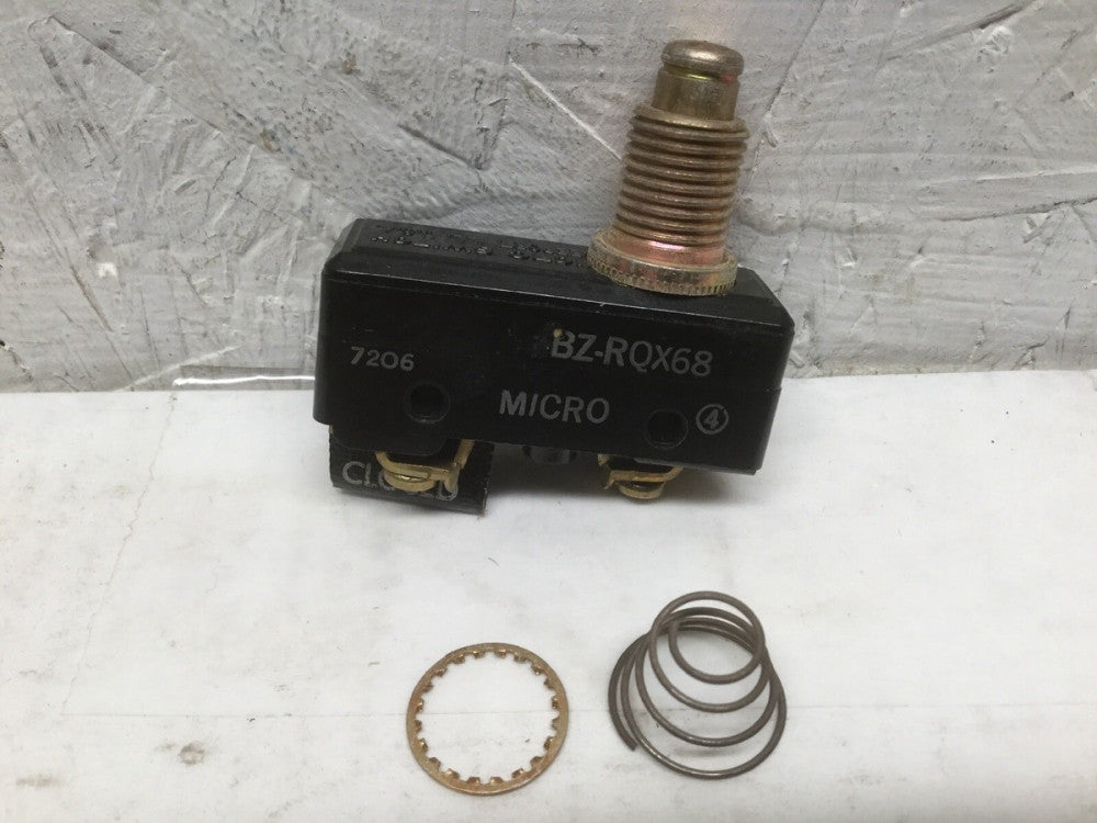 Micro Switch BZ-RQX68 Overtravel Plunger Limit Switch 15A 125, 250 or 480 VAC