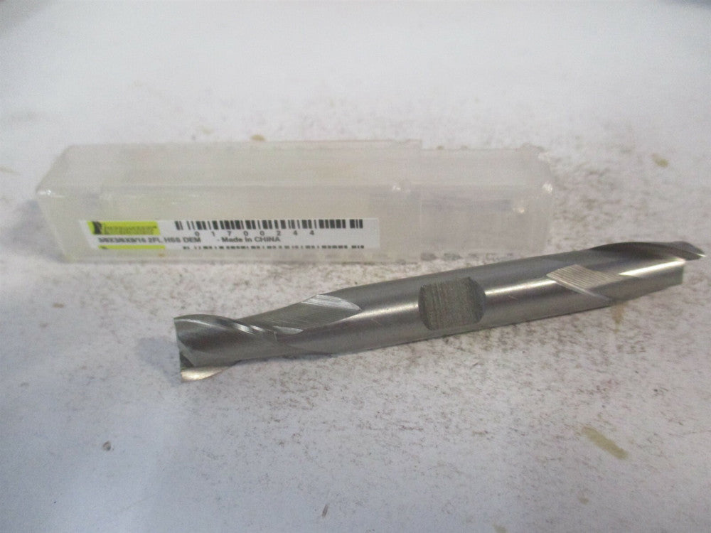 (720-2040) 3/8" x 9/16" x 3/8" x 3-1/8" OAL 2 Flute HSS Square End Mill 
