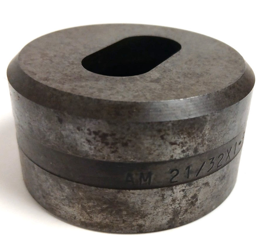 IRONWORKER OBLONG DIE 1-9/32" LONG X 11/32" WIDE HEAD DIA 2" HEAD HEIGHT 1"