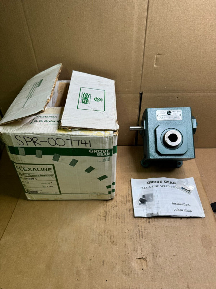 GROVE FH220-1 FLEX-A-LINE RIGHT-ANGLE GEAR REDUCER 1" BORE, RATIO - 7.5, M/O!