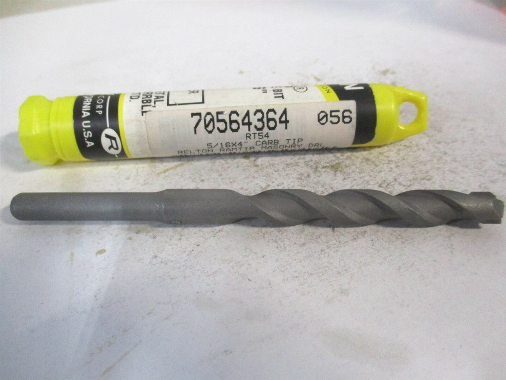 Relton (RT54) 5/16" x 4" OAL Carbide-Tipped Straight Rotary & Hammer Drill Bit 