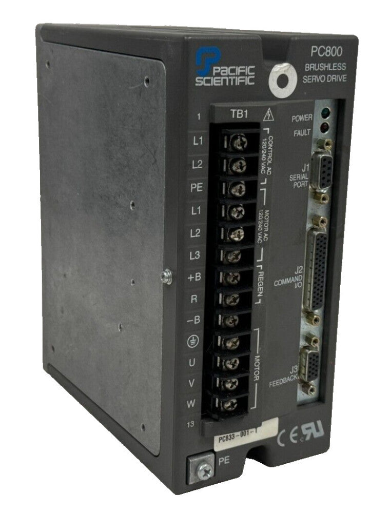 USED PACIFIC SCIENTIFIC PC833-001-T SERVO DRIVE PC800