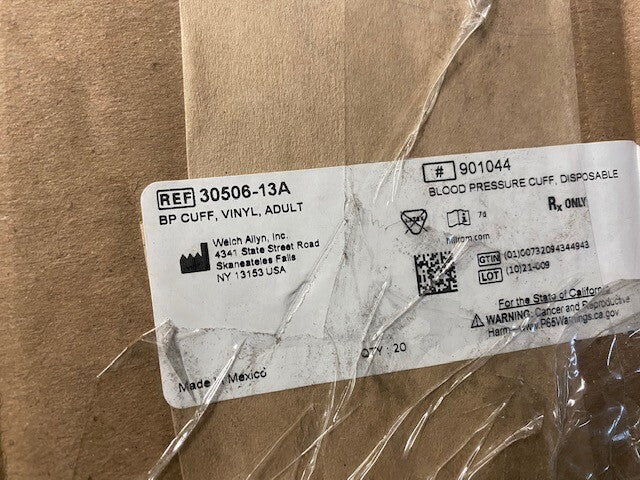 (Case of 20) WELCH ALLYN VINYL BLOOD PRESSURE CUFF ADULT 30506-13A 
