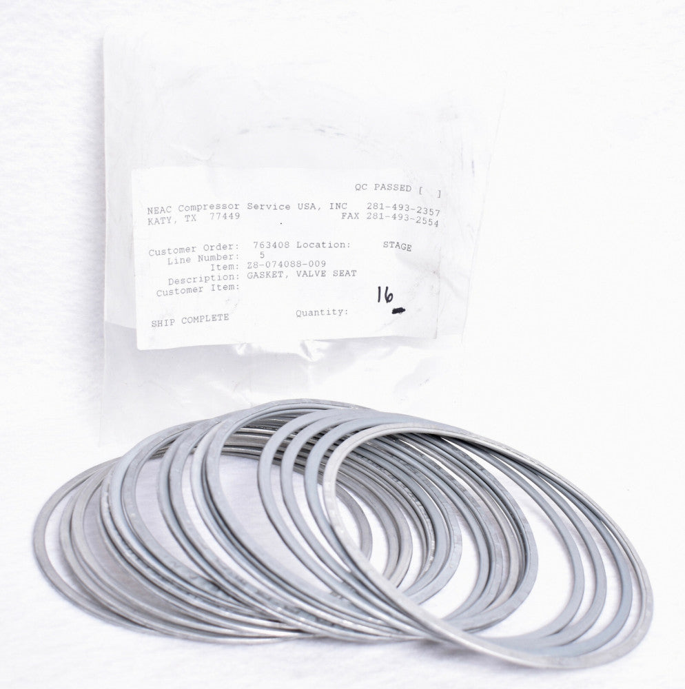 16 Count NEAC AIR Compressor Service Valve Seat Gaskets  Z8-074088-009