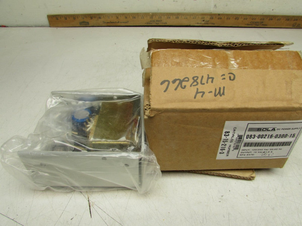 SOLA 083-00216-0300-15 DC POWER SUPPLY IN-120/240V OUT-15V@1.6A NEW IN BOX !! 
