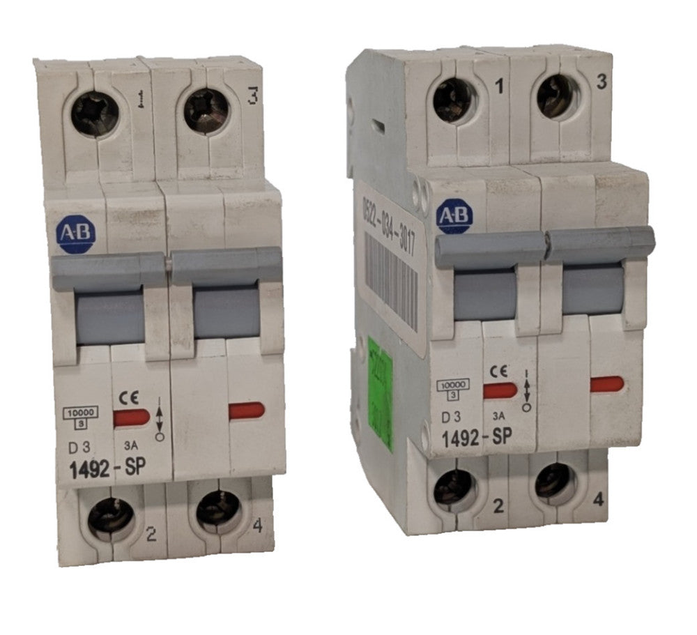 Lot of 2: Allen-Bradley 1492-SP-2D030 Ser C Miniature Circuit Breakers, 415VAC