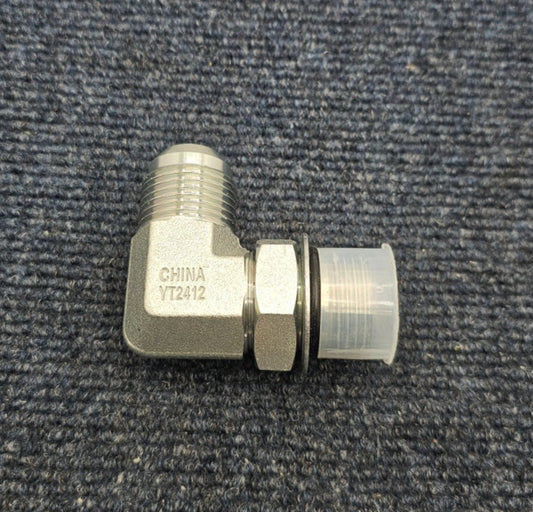 ( QTY 2 ) Brennan Industries YT2412: Forged Steel 90 Degree Elbow Tube Fitting