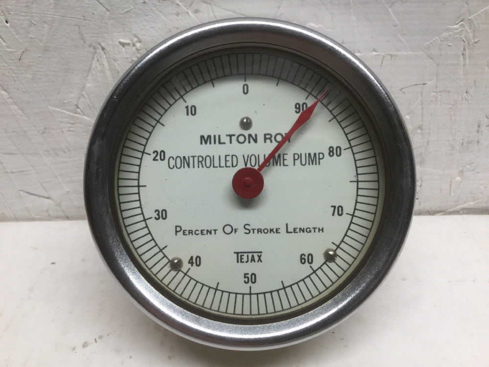 Milton Roy 48SSD Controlled Volume Pump Guage Percent of Stroke Lenght Tejax