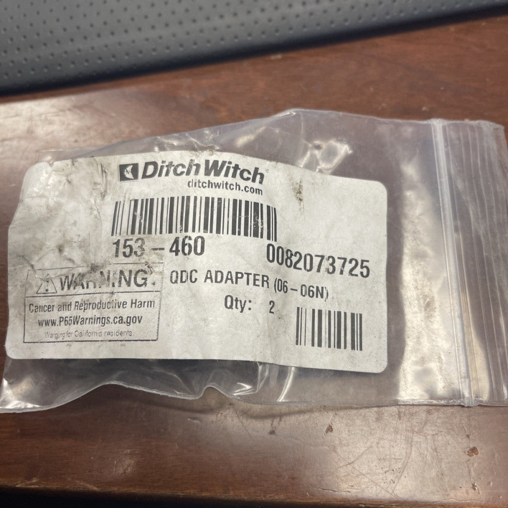 (2 PC LOT) GENUINE DITCH WITCH  153-460 QDC ADAPTER (06-06N) *FREE SHIPPING*