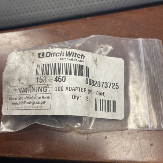 (2 PC LOT) GENUINE DITCH WITCH  153-460 QDC ADAPTER (06-06N) *FREE SHIPPING*