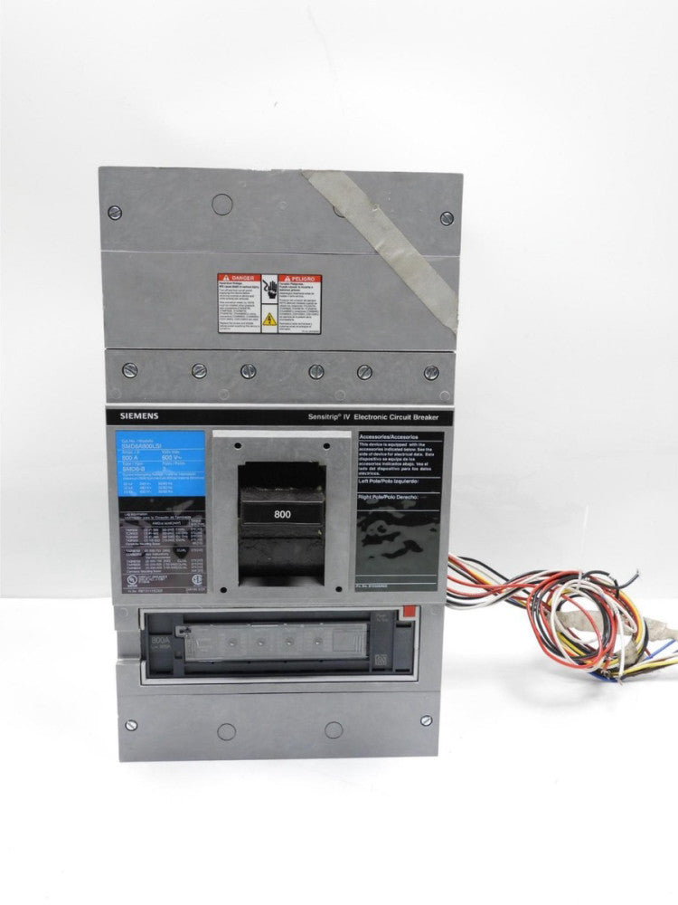 Siemens A02MN64 800A 600V 3-Pole SMD6-B Circuit Breaker Sensitrip IV Electronic 