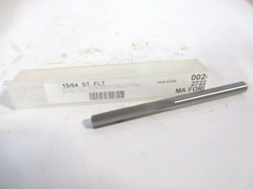 M.A. Ford (27223440) 15/64" x 1" x 3" Straight Shank Carbide 4Fl Chucking Reamer