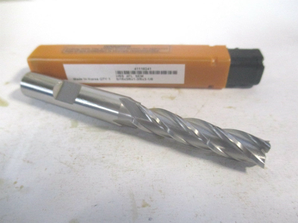 (E1034020) 5/16" x 1-3/8" x 3/8" x 3-1/8" OAL 4 Flute HSS RH Square End Mill 