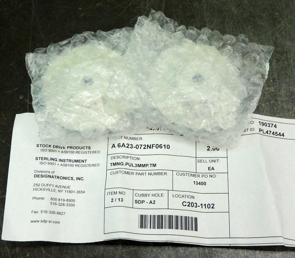 Sterling Instrument A 6A23-072NF0610 Timing Belt Pulley Lot of Two (2)