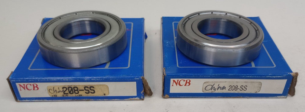 NCB 208-SS Ball Bearing Deep Groove 40 X 80 X 18mm Double Shield (Pack of 2)