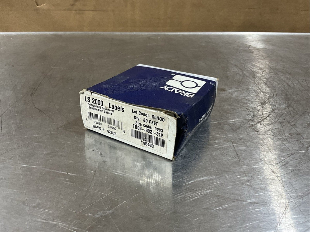 Brady Component & General Identification Label LS2000 TB03-502-312 Size 0203 NOS