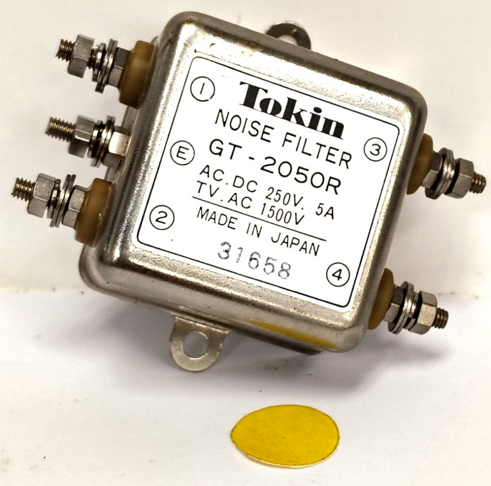 TOKIN NOISE FILTER AC/DC 250V TV/AC 1500V @ 5A STEEL MATERIAL GT-2050R