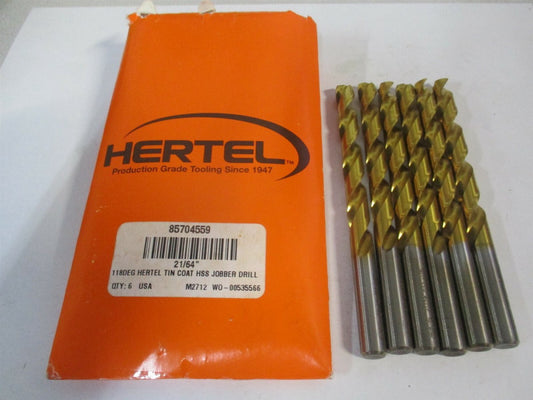 (85704559) 21/64" x 3-5/16" x 4-5/8" 118° High Speed Steel Jobber Drill - Qty 6 