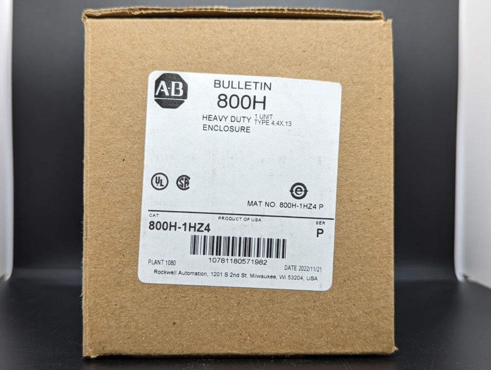 Allen Bradley 800H-1HZ4 Stainless Steel 1 Hole Enclosure New In Box USA