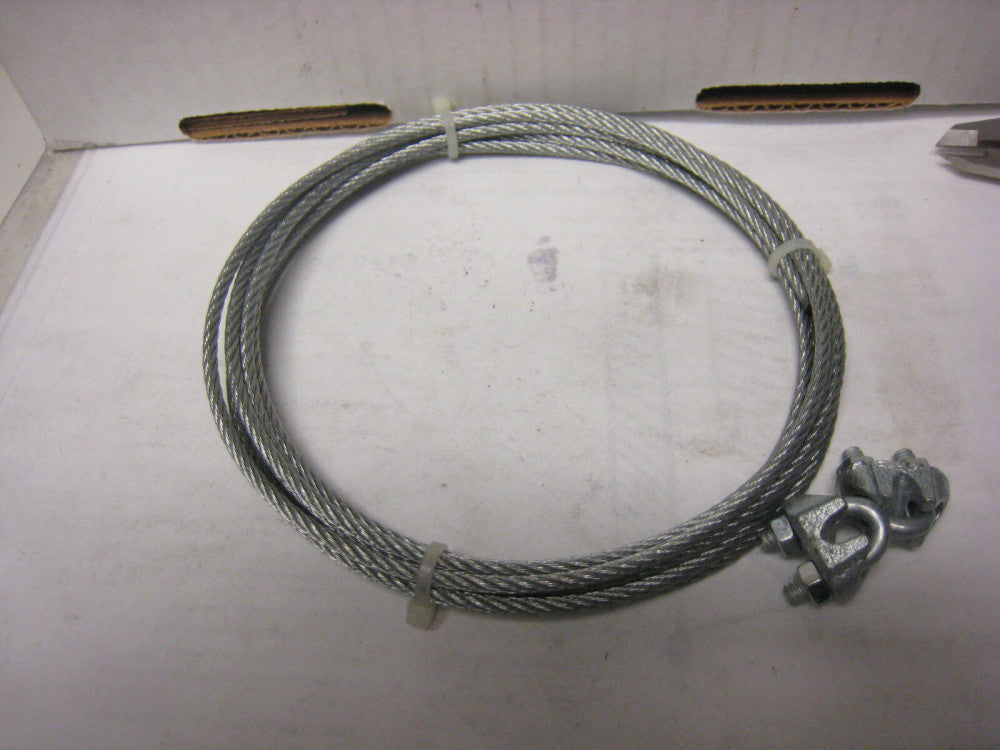 1/8" x 10Foot  Steel Work Cable with Cable Clamps