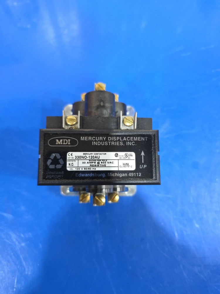 MDI 330NO-120AU 30 Amp Mercury Contactor 120V Coil 30A 3-Pole 600V